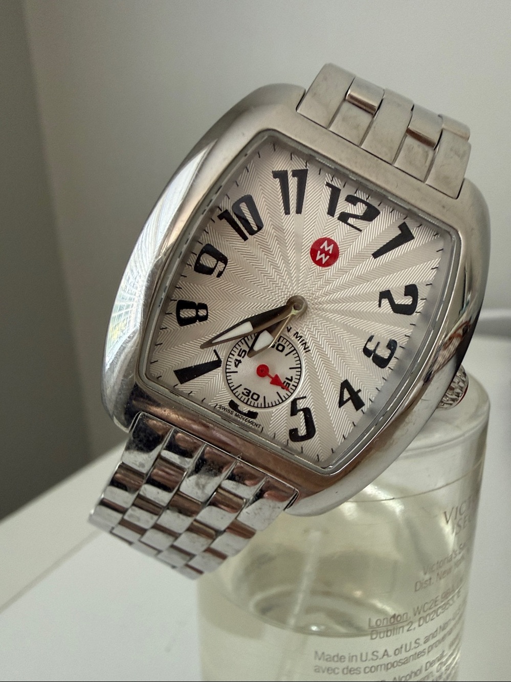 Michele Silver Stainless Steel White Dial Bracelet Watch